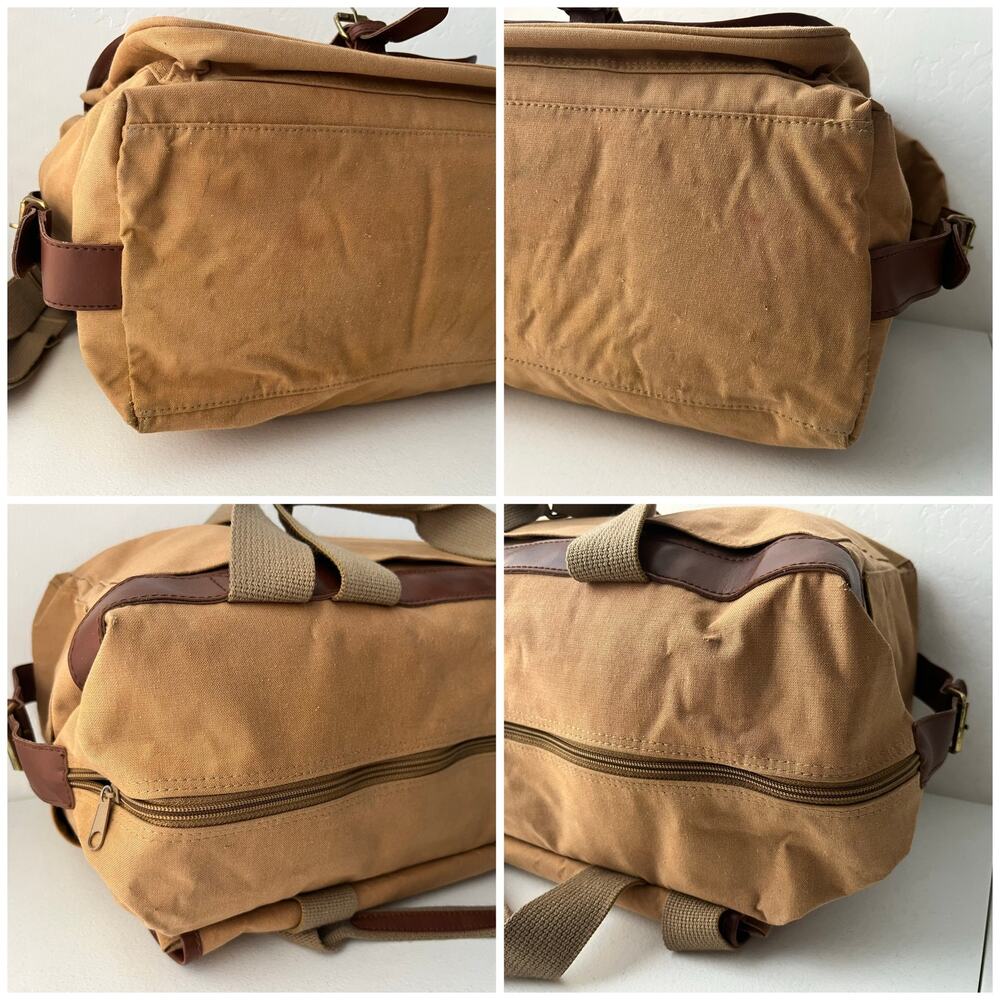 Vintage Ralph Lauren Canvas Crossbody Safari Messenger Bag Tan Neutral Old Money - Picture 8 of 16